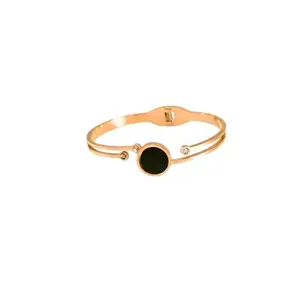 Blingup Jewellery Rose Gold Black Dial Stylish Bracelet for girls and women