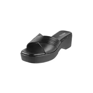 Metro Women Black Wedge Heel Comfort Fashion Slip-on Sandal UK/5 EU/38 (34-312)