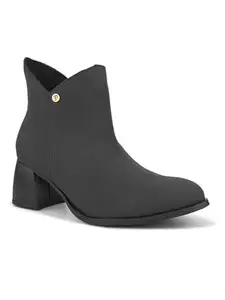 EL PASO Women Black Faux Leather Casual Chelsea Boots-3