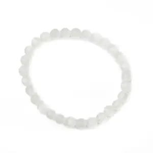 Plus Value Selenite Bracelet - Reiki & Healing Crystal Products for Men Women Boys and Girls (Beads Size: 6mm, Jute Bag)
