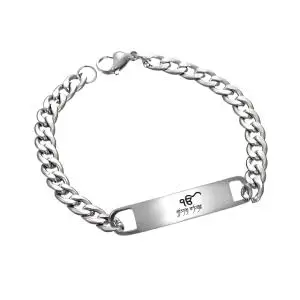 M Men Style Ik Onkar Charm Sikh Bracelet Silver Stainless Steel Punjabi Jewelry Charm Gifts For Men SBr202523