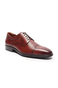 Louis Philippe Men Brown Leather Lace Up Shoes