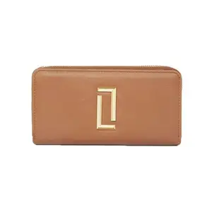 Lavie Zipper Dual Zip PU Women's Casual Wear Wallet (Brown, Large)