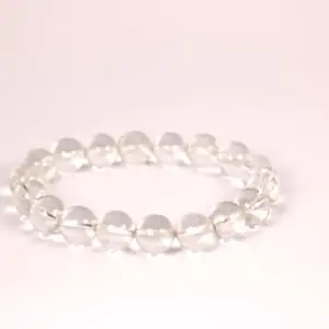 Clear Quartz Bracelet - 8MM Natural Stone Beaded Jewelry with Stretch Cord - Handmade Unisex Wristband for Clarity Focus and Style - Men and Women Beaded Bracelets