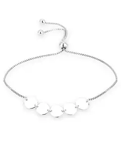 Carlton London Women's Silver Casual Brass Rhodium-Plated Bracelet