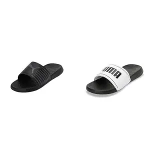 Puma unisex-adult Geo Black-Cool Dark Gray Slide Sandal - 8 UK (39453801) unisex-adult Slide Max Black-White Slide Sandal - 8 UK (39453702)