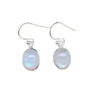 Elegant And Beautiful 92.5 Sterling Silver Hallmark Rainbow Moonstone Earring For Women
