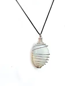 ASTROGHAR Opelite Crystal tumble Shaped Cage Crystal Men & Women Pendant For Reiki Healing