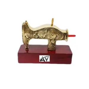 A V GIFTS AND HANDICRAFTS Brass Sewing Machine Miniature/Toy for Home Decor and Kids