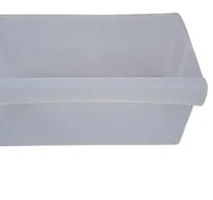 ABZ Products | Vegetable Box – Minimalist Style | Perfect Fit for 250L LG Refrigerators | Large Size (W: 26cm x L: 47cm x H: 21cm), White