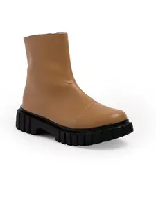 Longwalk Premium Classic Women High Ankle Boots, Trekking & Hiking Outdoor Footwear, Durable and Comfortable Beige