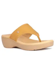 Hush Puppies CYNTHIA THONG Womens Casual Slipper In Yellow Beige Gold