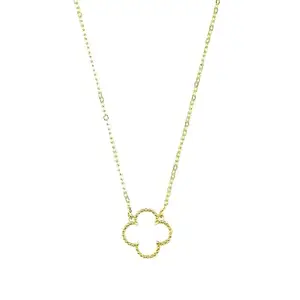 MEENAZ Clover Necklace for Women Girls | Pendant Neck Chain For Women | Modern Design | Stylish Accessories | Aesthetic Jewellery | Diwali, Birthday, Anniversary Gift | Everyday Daily Wear Jewelry