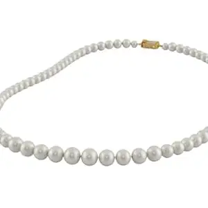 Gemstone King Beautiful White Pearl Stone Jewellery पर्ल नेकलेस सेट Original Pearl Necklace Set For Women Australian Certified Precious Moti Neckless With Amazing Shine सच्चे मोती की माला ओरिजिनल