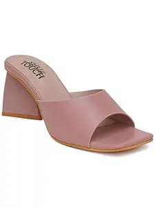 Shuz Touch Women Solid Latest Fashion Pyramid Heels - Peach | Size : 5