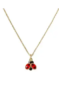 Vibhav Enterprise Women’s Ladybug Pendant Necklace Cute Nature-Inspired Jewelry with Red & Black Enamel Adjustable Gold-Tone Chain Lucky Charm Necklace