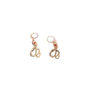 Salty Fashion Red Eye Snake Earrings for Women & Girls | Ear Tops | Latest | Trendy | Fancy | Stylish | Birthday Gift | Aesthetic Jewellery | Accessories for Everyday Wear
