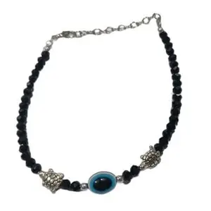 Evil Eye Bracelets for Women, Nazariya Silver Tortoise Bracelet for Girls, Nazar Battu Bracelet with Charms for Good Luck and Prosperity