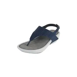 Mochi Women Navy Blue Synthetic Embellished Comfort Backstrap Sandal Sandals UK/3 EU/36 (33-842)