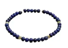 LKBEADS Natural Dainty Lapis Lazuli Gemstone rondelle 4mm smooth 7inch Beads Stretchble bracelet crystal healing energy stone bracelet for Women & Men Adjustable Size | Stretch-LK-01023