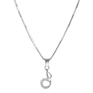 ZAVYA 925 Sterling Silver Elegant Cubic Zirconia Anti Tarnish Rhodium Plating Pendant Necklace | Gift for Women and Girls | 1 Year Plating Warranty