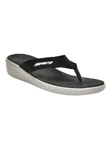 Impakto Swirl Breeze Black Slipper for Women