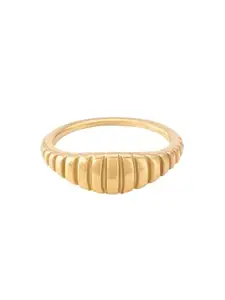 PALMONAS Vintage Ribbed Dome Ring | 18k Gold Plated (Size - 6)