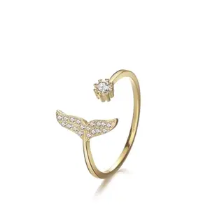 MYKI Elegant Little Fish tail Adjustable Ring For Women & Girls