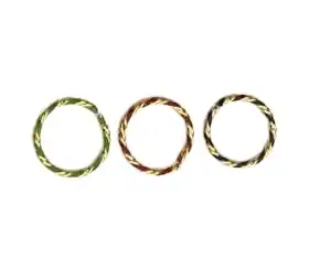 TREND FLUX Golden Multi Colored Twisted Design Nose Ring nosepin for round face nosepin in gold without Piercing Clip on only Pressing type Nose Ring for Women and Girls (Pack of 24 pcs)