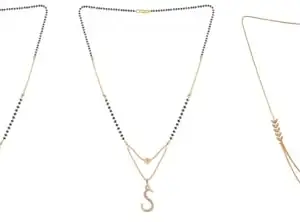 Gold Plated Traditional Black Bead Single Line American Diamond Pendant Jewellary set for Women(Combo) Pack of 3MCN-11-1-29-/