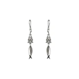 ACCESSHER Hook-Style Silver Dangle Earrings for Women Stylish | Leaf Blade Drop with American Daimond Accent | Lightweight Earrings Jewellery for Women and Girls