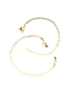Gold Plated & Brass Stylish Thin Size Anklets Kolusu Payal Ghungroo for WomenG-24-PAYAL-FG8