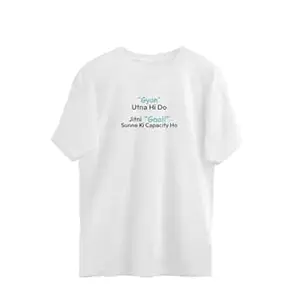 Ekdum Nonsense Gyanngali Oversized White Tshirt Unisex Trendy Comfortable