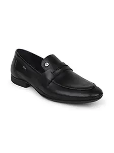 Ezok Black Leather Formal Shoes
