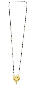 SONI DESIGNS Traditional Necklace Pendant Gold Palted Glorious Hand Meena Long Mangalsutra/Black Beads Mangalsutr For Women Gold long chain(golden mangalsutra 24 inch-no-20)