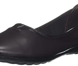 Zoom Shoes Women's Lightweight Premium Leather Stylish Slip on casusal/Party/Ethinic wear Ballet/bellerinas/Bellies Flat NV-111 Brown
