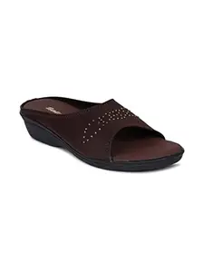 BATA Women's Lycra Brown Fashion Slippers-3 Kids UK (5714649)
