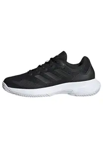adidas Women Mesh GameCourt 2 W Tennis Shoe CBLACK/CBLACK/SILVMT (UK-6)