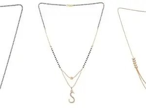 Gold Plated Traditional Black Bead Single Line American Diamond Pendant Jewellary set for Women(Combo) Pack of 3MCN-20-1-29-/