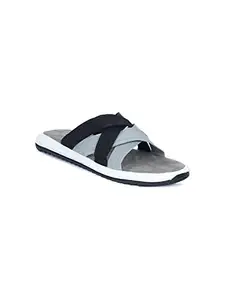 AADI Men's Grey & Black Mesh Daily Casual Sliders/Flip Flop & Slippers