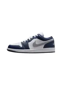 Nike AIR Jordan 1 Low-White/Wolf Grey-Midnight NAVY-553558-141-11UK