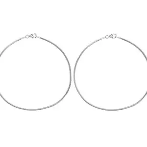 Fashion Accessories Trendy Silver Balls Threaded Silver Payal (Anklets) in Pair, Free Toering