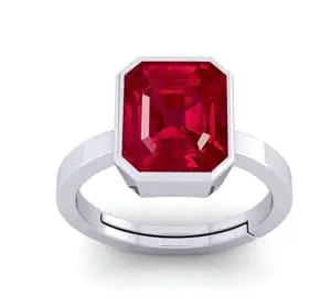 BARMUNDA gems 11.00 Ratti Natural Certified Ruby Manik Gemstone Panchdhatu Ring for Men & Women