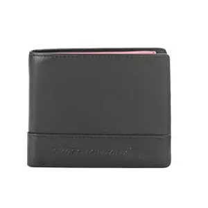 SWISS MILITARY Ellis Overflap Coin Leather Wallet-Black & Red