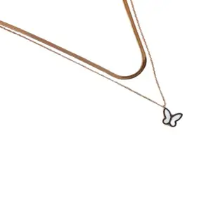 Butterfly Charm Double Layered Necklace