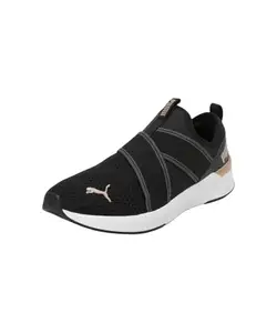 Puma Men Softride Harli Slip-on Black-White-Gold Running Shoes - 4UK (31147101)