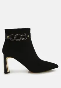 London Rag Chain Belt Detail Ankle Boots