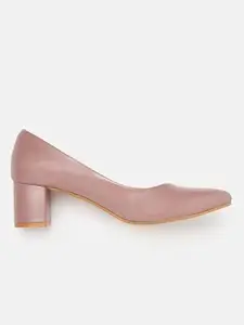 ELLE Women's Mauve Block Heel Pumps