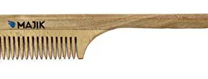 Majik Original Neem Wood Comb For Men And Women, Natural Brown, Pack Of 1 (Tail Comb (Combo Of 2))