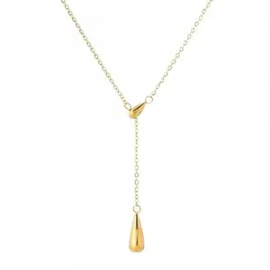 Gold Plated Stainless Steel Anti Tarnish Teardrop Pendant